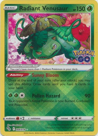 Pokémon GO - 004/078 - Radiant Venusaur - Radiant Holo