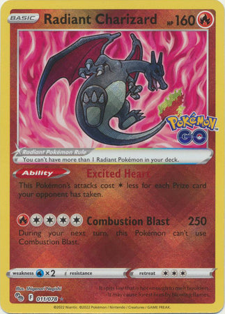 Pokémon GO - 011/078 - Radiant Charizard - Radiant Holo