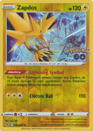 Pokémon GO - 029/078 - Zapdos - Reverse Holo