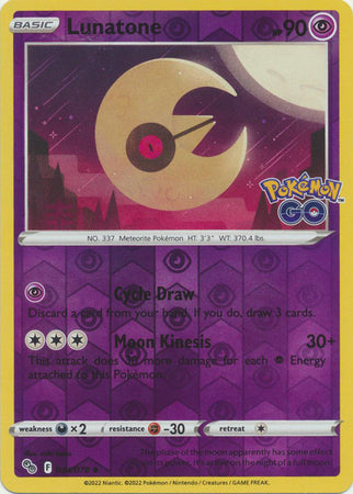 Pokémon GO - 034/078 - Lunatone - Reverse Holo