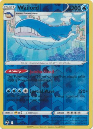 Silver Tempest - 038/195 - Wailord - Reverse Holo
