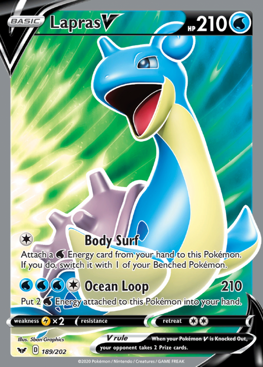 Sword & Shield - 189/202 - Lapras V