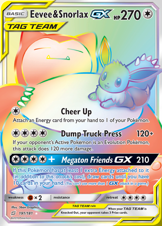 Team Up - 191/181 - Eevee & Snorlax GX (Tag Team)