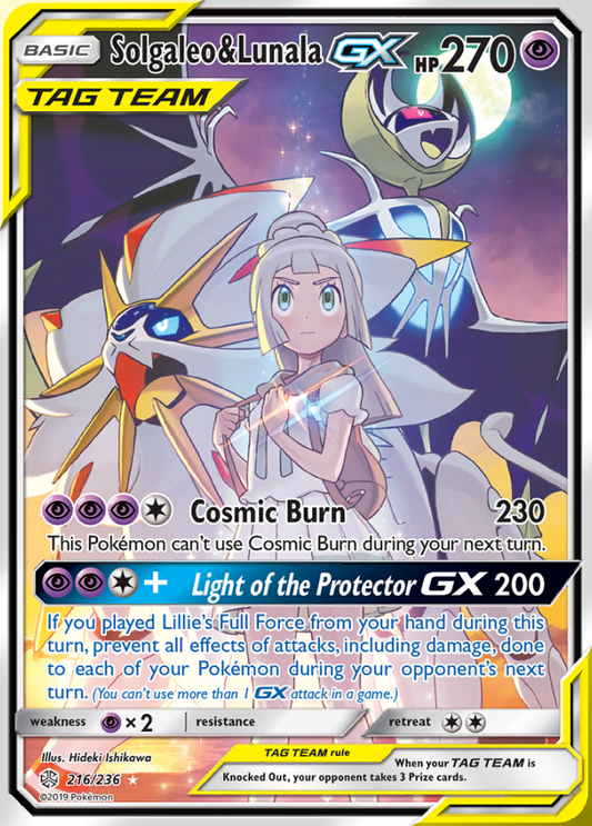 Cosmic Eclipse - 216/236 - Solgaleo & Lunala GX (Tag Team)