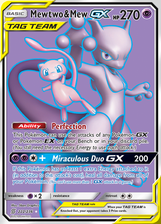 Unified Minds - 222/236 - Mewtwo & Mew GX (Tag Team)