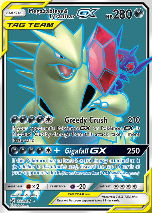 Unified Minds - 225/236 - Mega Sableye & Tyranitar GX (Tag Team)