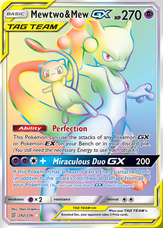 Unified Minds - 242/236 - Mewtwo & Mew GX (Tag Team)