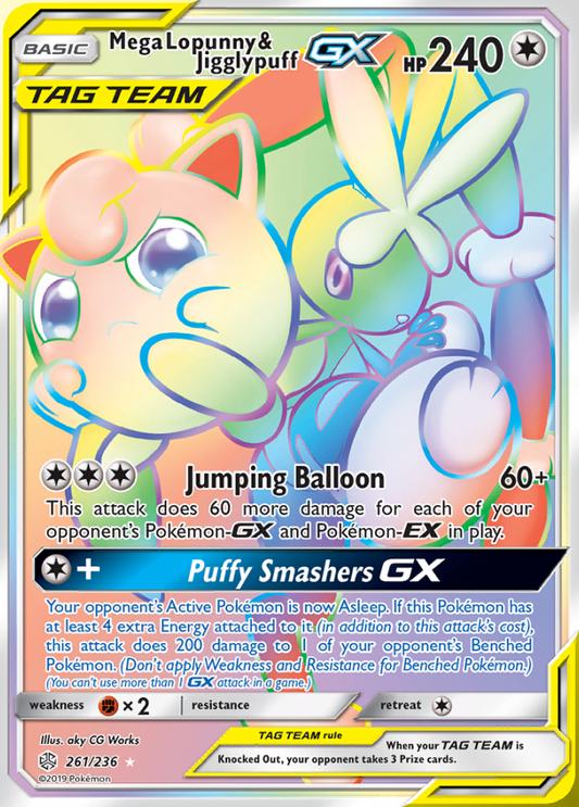 Cosmic Eclipse - 261/236 - Mega Lopunny & Jigglypuff GX (Tag Team)