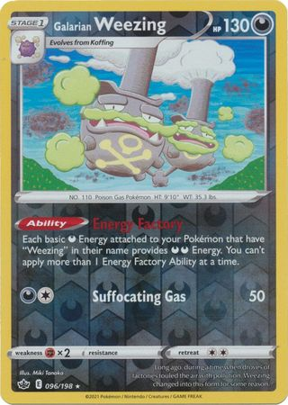 Chilling Reign - 096/198 - Galarian Weezing - Reverse Holo