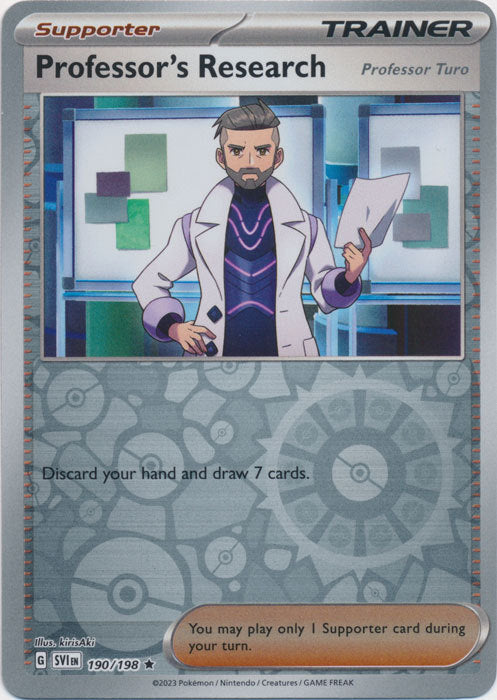 Scarlet & Violet - 190/198 - Professor's Research (Professor Turo) - Reverse Holo