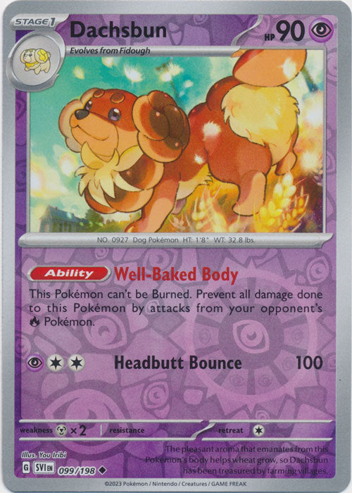 Scarlet & Violet - 099/198 - Dachsbun - Reverse Holo